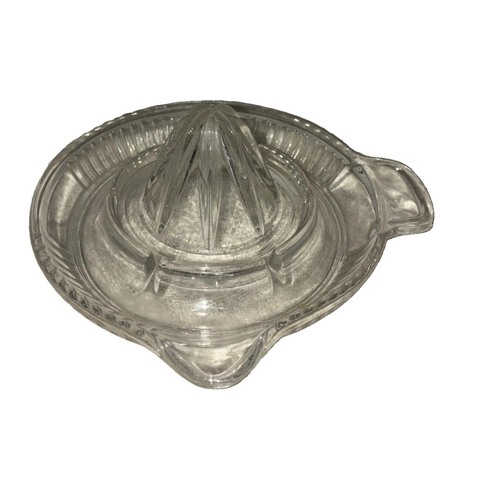 Vintage Hand Juicer Clear Glass Reamer Citrus Orange Lemon 5"